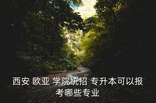 西安 歐亞 學(xué)院統(tǒng)招 專升本可以報(bào)考哪些專業(yè)