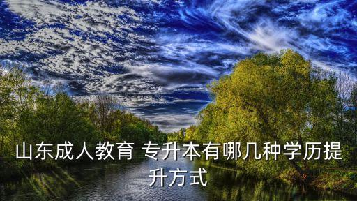 山東成人教育 專升本有哪幾種學(xué)歷提升方式