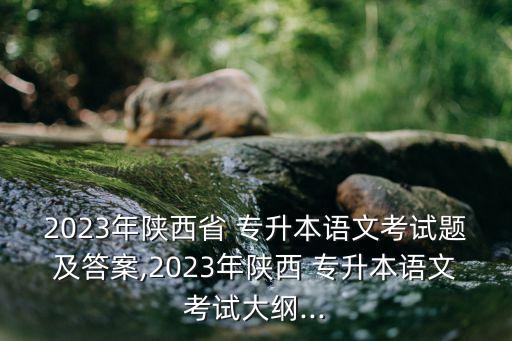 2023年陜西省 專升本語文考試題及答案,2023年陜西 專升本語文考試大綱...