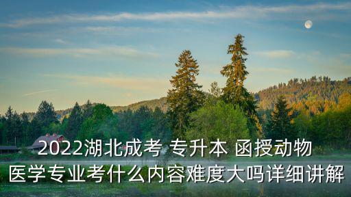 2022湖北成考 專升本 函授動物醫(yī)學專業(yè)考什么內(nèi)容難度大嗎詳細講解