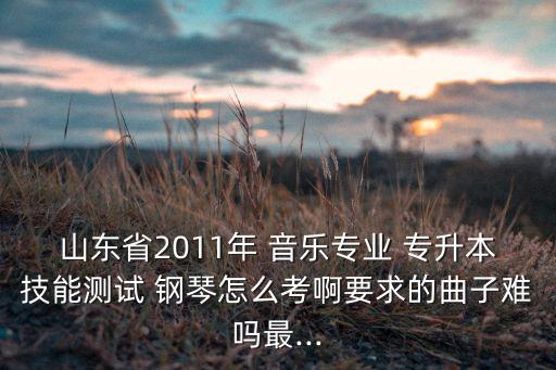 山東省2011年 音樂專業(yè) 專升本技能測試 鋼琴怎么考啊要求的曲子難嗎最...