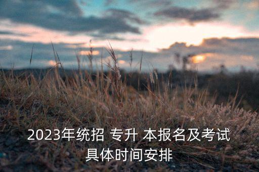 2023年統(tǒng)招 專升 本報名及考試具體時間安排