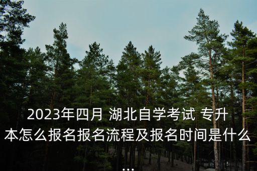 2023年四月 湖北自學(xué)考試 專升本怎么報(bào)名報(bào)名流程及報(bào)名時(shí)間是什么...