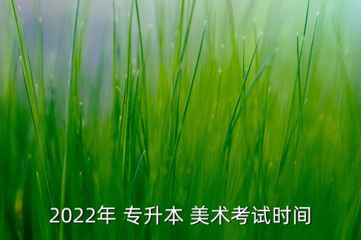 2022年 專升本 美術考試時間