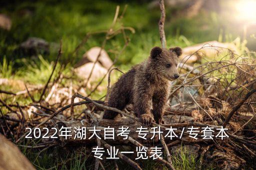 2022年湖大自考 專升本/專套本專業(yè)一覽表