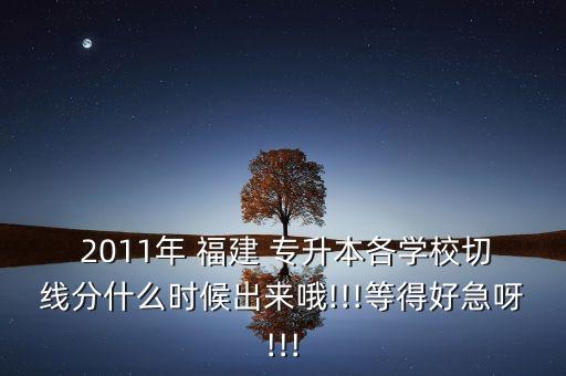  2011年 福建 專升本各學校切線分什么時候出來哦!!!等得好急呀!!!