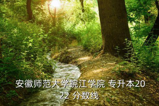  安徽師范大學(xué)皖江學(xué)院 專升本2022 分數(shù)線