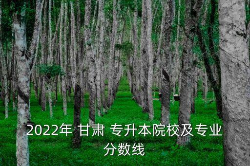 2022年 甘肅 專升本院校及專業(yè)分?jǐn)?shù)線