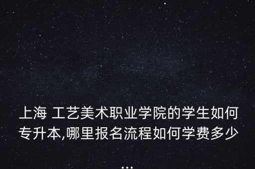  上海 工藝美術職業(yè)學院的學生如何 專升本,哪里報名流程如何學費多少...