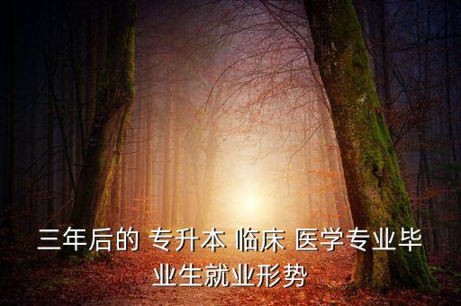 三年后的 專升本 臨床 醫(yī)學專業(yè)畢業(yè)生就業(yè)形勢