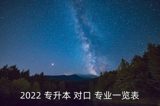 2022 專升本 對口 專業(yè)一覽表