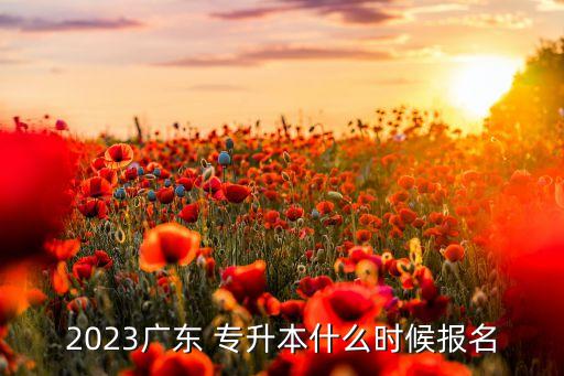 2023廣東 專升本什么時候報(bào)名