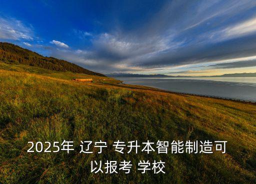 2025年 遼寧 專升本智能制造可以報(bào)考 學(xué)校