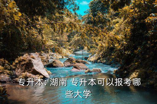  專升本: 湖南 專升本可以報(bào)考哪些大學(xué)