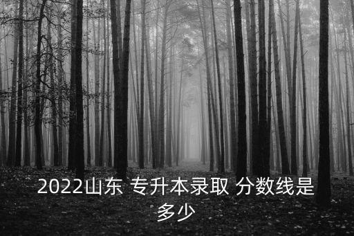 2022山東 專升本錄取 分數(shù)線是多少