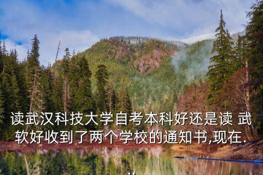 讀武漢科技大學自考本科好還是讀 武軟好收到了兩個學校的通知書,現(xiàn)在...