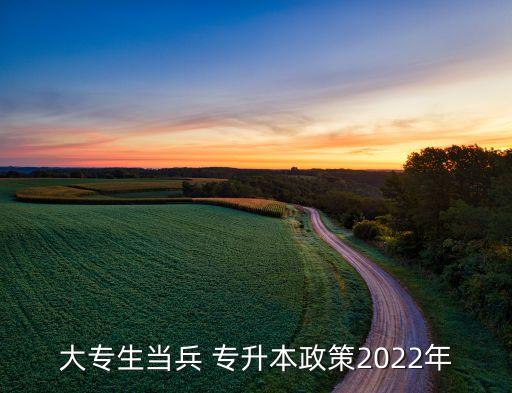 大專(zhuān)生當(dāng)兵 專(zhuān)升本政策2022年