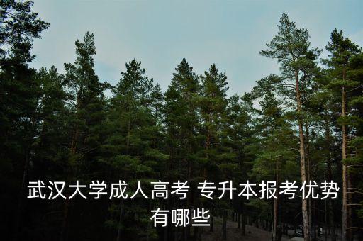  武漢大學(xué)成人高考 專升本報考優(yōu)勢有哪些