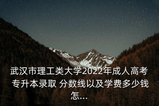 武漢市理工類大學2022年成人高考 專升本錄取 分數(shù)線以及學費多少錢怎...