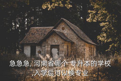 急急急, 河南省哪個 專升本的學(xué)校,入學(xué)后可以換專業(yè)