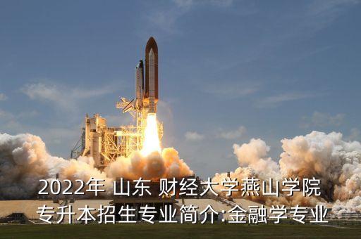 2022年 山東 財經(jīng)大學燕山學院 專升本招生專業(yè)簡介:金融學專業(yè)