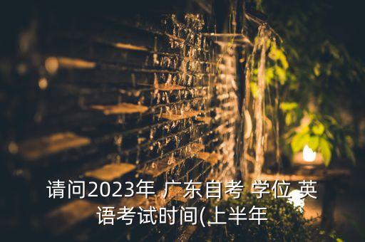 請問2023年 廣東自考 學位 英語考試時間(上半年