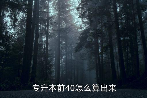  專升本前40怎么算出來