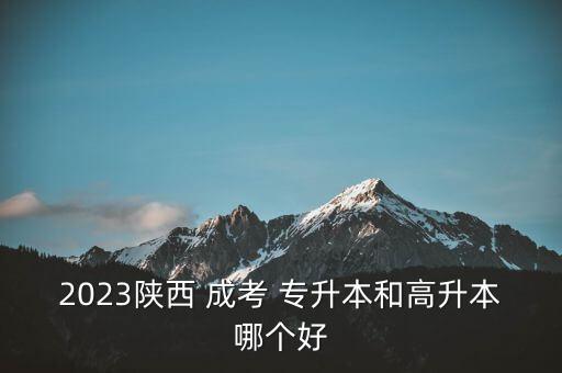 2023陜西 成考 專升本和高升本哪個(gè)好