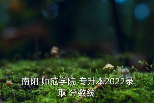  南陽 師范學(xué)院 專升本2022錄取 分?jǐn)?shù)線