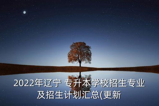 2022年遼寧 專升本學校招生專業(yè)及招生計劃匯總(更新