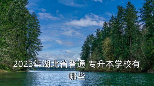 2023年湖北省普通 專升本學校有哪些