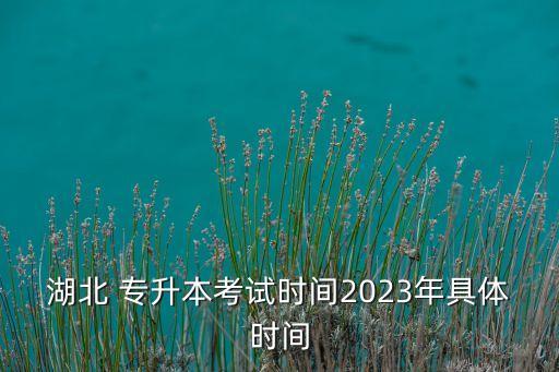 湖北 專升本考試時(shí)間2023年具體時(shí)間