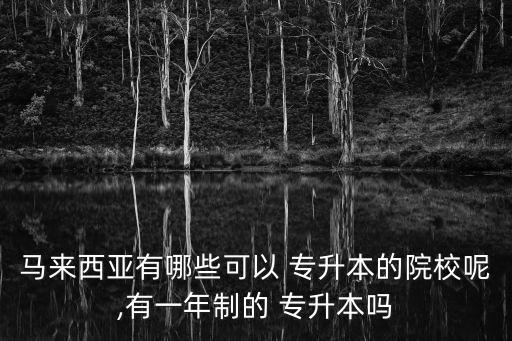 馬來西亞有哪些可以 專升本的院校呢,有一年制的 專升本嗎