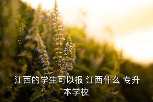  江西的學生可以報 江西什么 專升本學校