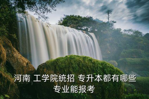  河南 工學(xué)院統(tǒng)招 專升本都有哪些專業(yè)能報(bào)考