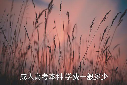  成人高考本科 學(xué)費(fèi)一般多少