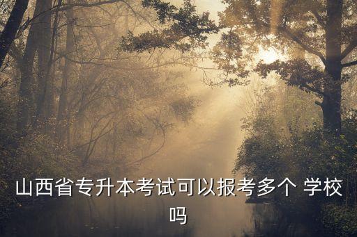 山西省專升本考試可以報考多個 學(xué)校嗎