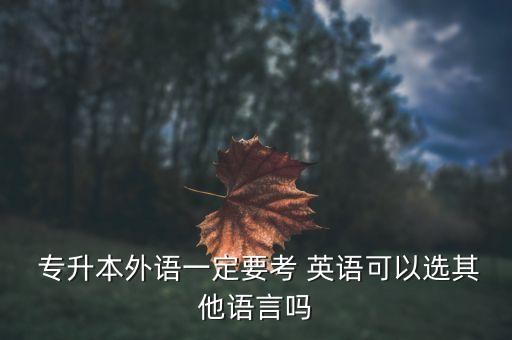 日語跨英語專升本,專升本可以考日語不考英語么