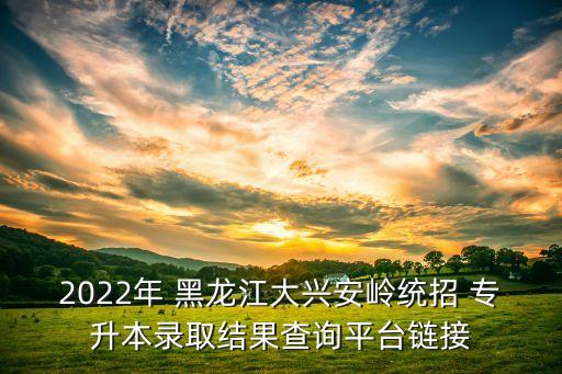 2022年 黑龍江大興安嶺統(tǒng)招 專升本錄取結(jié)果查詢平臺(tái)鏈接