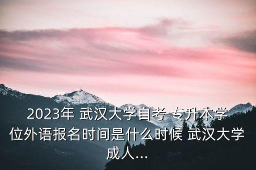 2023年 武漢大學(xué)自考 專升本學(xué)位外語(yǔ)報(bào)名時(shí)間是什么時(shí)候 武漢大學(xué)成人...