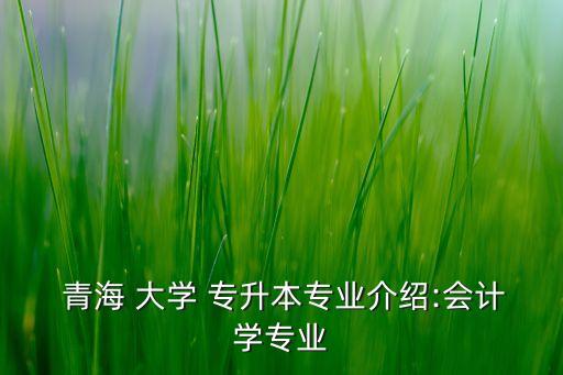  青海 大學 專升本專業(yè)介紹:會計學專業(yè)