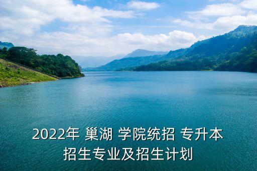 2022年 巢湖 學院統(tǒng)招 專升本招生專業(yè)及招生計劃