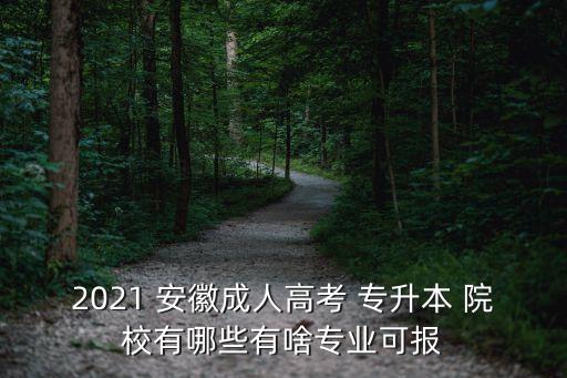 2021 安徽成人高考 專升本 院校有哪些有啥專業(yè)可報