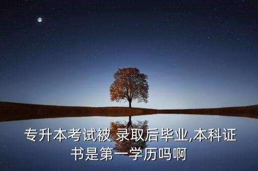  專升本考試被 錄取后畢業(yè),本科證書是第一學歷嗎啊