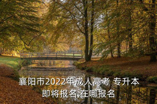  襄陽市2022年成人高考 專升本即將報名,在哪報名