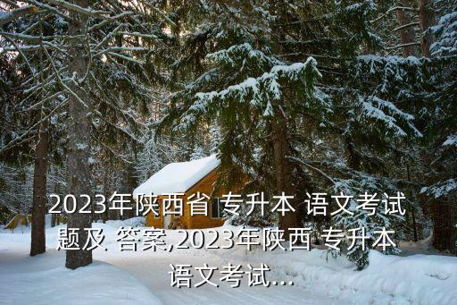 2023年陜西省 專升本 語文考試題及 答案,2023年陜西 專升本 語文考試...