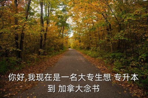 你好,我現(xiàn)在是一名大專生想 專升本到 加拿大念書