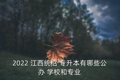 2022 江西統(tǒng)招 專升本有哪些公辦 學校和專業(yè)