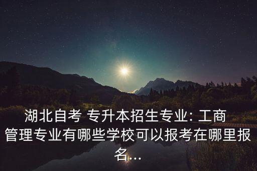 湖北自考 專升本招生專業(yè): 工商 管理專業(yè)有哪些學(xué)校可以報考在哪里報名...