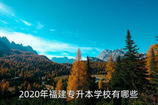 2020年福建專升本學(xué)校有哪些